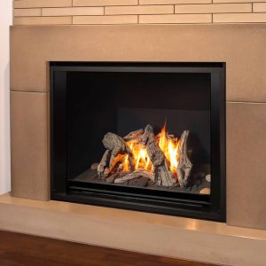 Valor H6 Gas Fireplace Driftwood logs with plain black liner